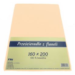 Prześcieradło flanelowe 160x200 FAN morelowe