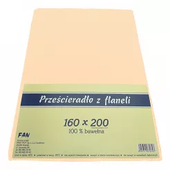 Prześcieradło flanelowe 160x200 FAN morelowe