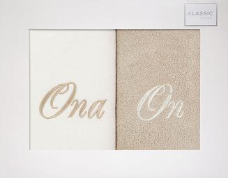 Komplet ręczników ON ONA 2 szt. 50x90 Eurofirany kremowy/beżowy