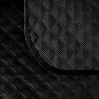 Narzuta dekoracyjna VELVI 220x240 pikowana w geometryczny wzór czarna