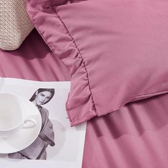 Pościel Ruffy 140x200 różowa z falbanką