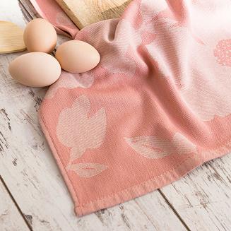 Ścierka kuchenna bawełna egipska SOFIKO 50x70 kwiaty beżowa różowa