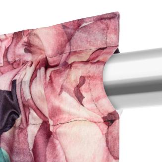 Zasłona gotowa na taśmie Peony Dark 140x270 welurowa kwiaty peonie