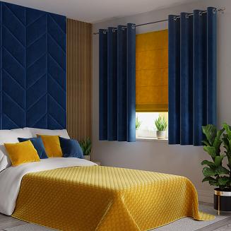 Zasłona gotowa na przelotkach VELVI 140x160 granatowa