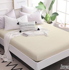 Prześcieradło jersey z gumką 90x200 kremowe