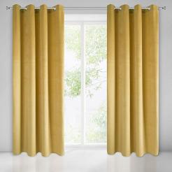 Zasłona gotowa na przelotkach PIERRE 140x250 Eurofirany musztardowa