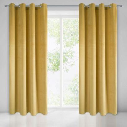 Zasłona gotowa na przelotkach PIERRE 140x250 Eurofirany musztardowa
