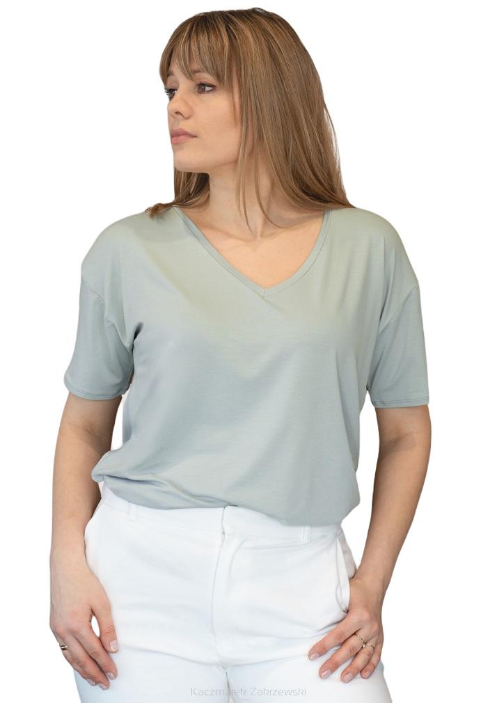 Koszulka damska oversize z krótkim rękawem PATTY miętowa