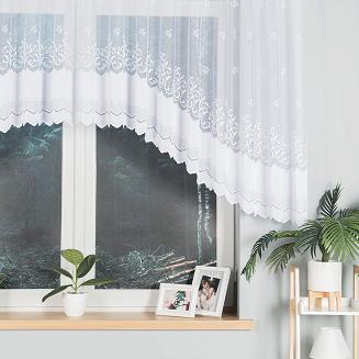 Firanka żakardowa gotowa na żabki GENOWEFA 400x120 biała