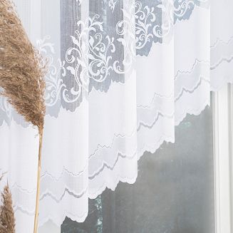 Firanka żakardowa gotowa na żabki GENOWEFA 400x120 biała