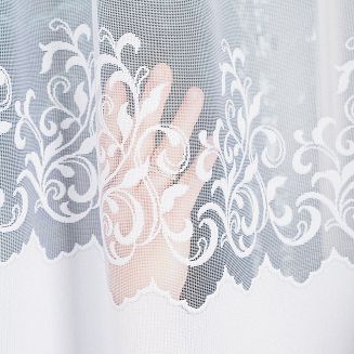 Firanka żakardowa gotowa na żabki GENOWEFA 400x120 biała