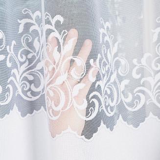 Firanka żakardowa gotowa na żabki GENOWEFA 400x120 biała