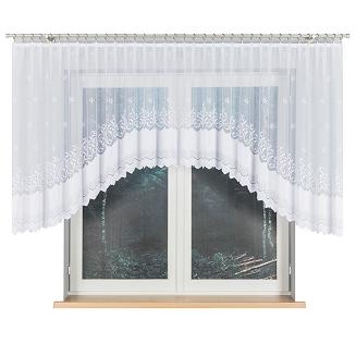 Firanka żakardowa gotowa na żabki GENOWEFA 400x120 biała