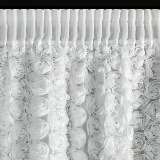 Zasłona gotowa na taśmie ROSES 140x270 Eva Minge Eurofirany biały