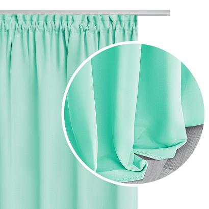 Zasłona gotowa na taśmie HOLD 140x250 zaciemniająca blackout miętowa