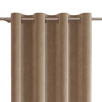 Zasłona gotowa na przelotkach VELVI 140x260 ciemnobeżowa