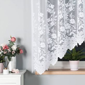 Firanka żakardowa gotowa na żabki LUDWIKA 310x160 biała