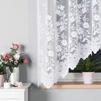 Firanka żakardowa gotowa na żabki LUDWIKA 310x160 biała