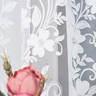 Firanka żakardowa gotowa na żabki LUDWIKA 310x160 biała