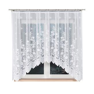 Firanka żakardowa gotowa na żabki LUDWIKA 310x160 biała