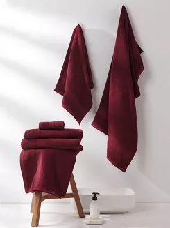 Ręcznik bawełniany Leo 100x150 bordowy