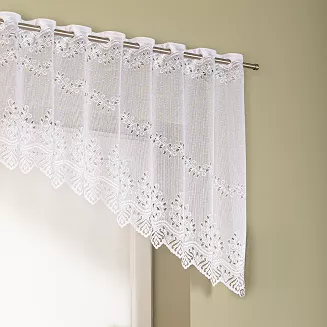 Firanka żakardowa gotowa na szelkach JAGODA 250x80 biała