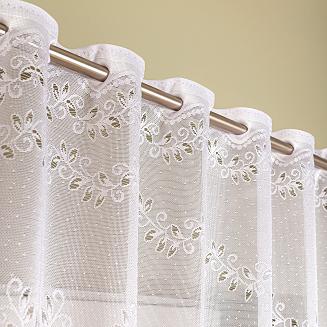 Firanka żakardowa gotowa na szelkach JAGODA 250x80 biała