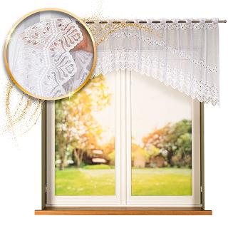 Firanka żakardowa gotowa na szelkach JAGODA 250x80 biała