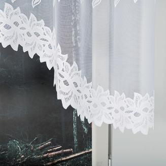 Firanka żakardowa gotowa na żabki BASTIA 280x120 biała