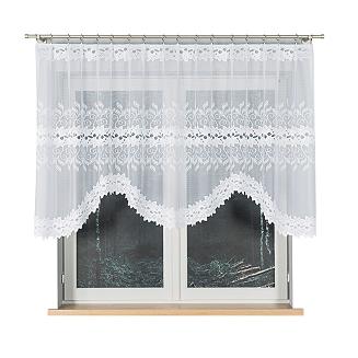 Firanka żakardowa gotowa na żabki BASTIA 280x120 biała