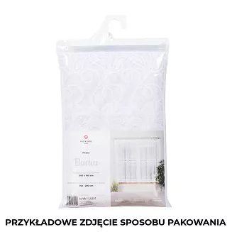 Firanka żakardowa gotowa na żabki BASTIA 280x120 biała