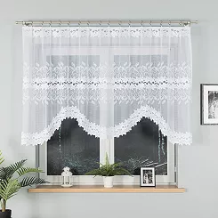 Firanka żakardowa gotowa na żabki BASTIA 280x120 biała