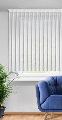 Firana gotowa z systemem flex RUBY 230x170 Eurofirany biała szyfonowa gładka