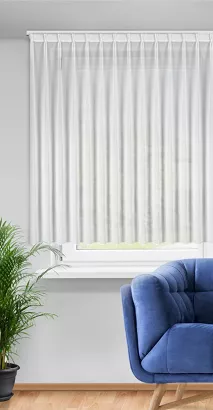 Firana gotowa z systemem flex RUBY 230x170 Eurofirany biała szyfonowa gładka