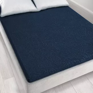 Prześcieradło frotte bez gumki Tulipan 175x220 ZWOLTEX granatowe GRUBE