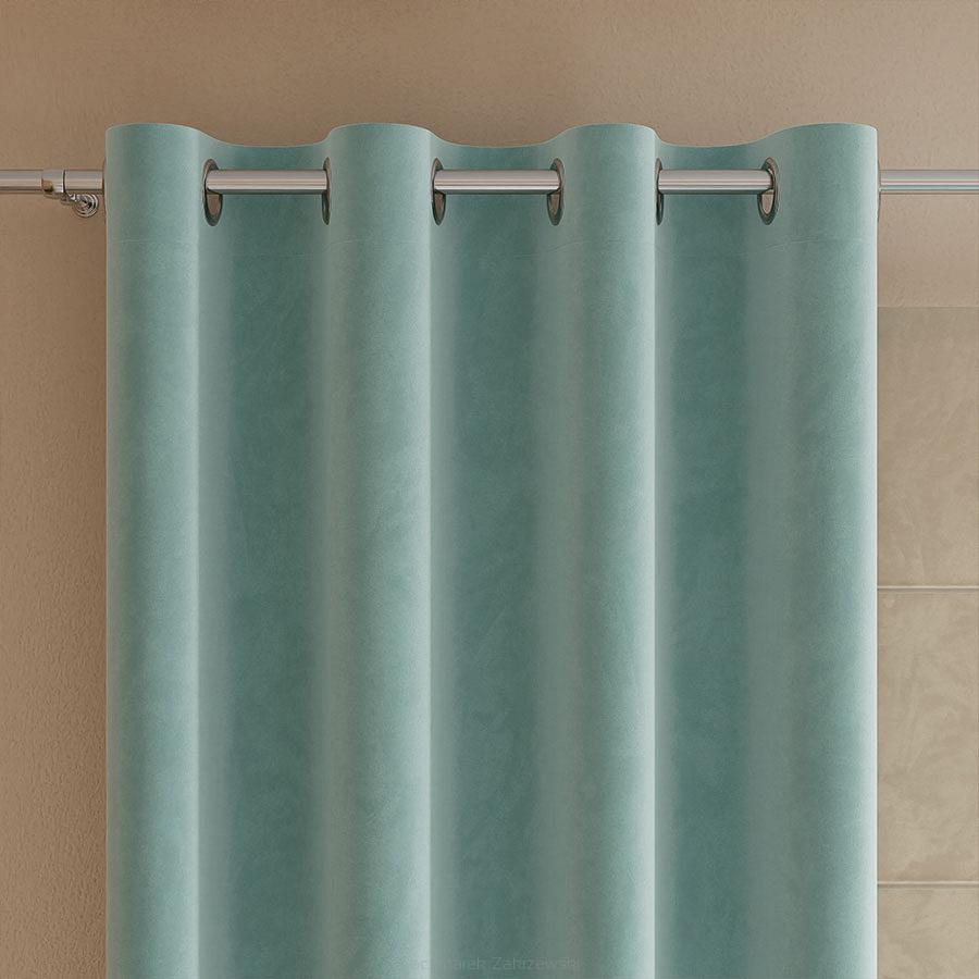 Zasłona gotowa na przelotkach VELVI 140x260 miętowa