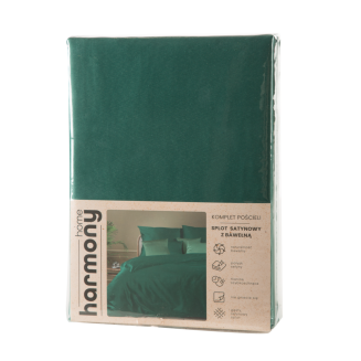 Pościel satynowa POS 220x200 Eurofirany butelkowy zielony