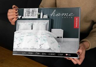 Pościel satynowa 200x220 biała w turkusowe szare kwiaty