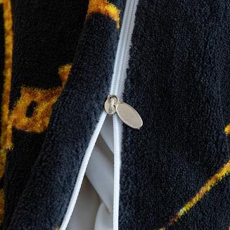 Pościel polarowa 220x200 welur czarna złota marmurek