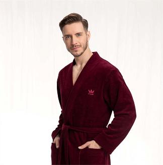 Szlafrok męski LUNA kod 850 bordowy