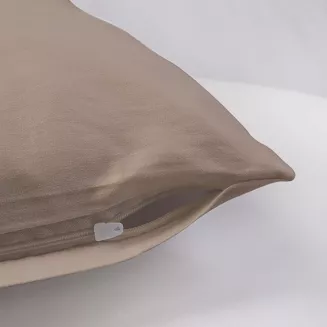 Poszewka satyna bawełniana 70x80 jednobarwna ciemnobeżowa