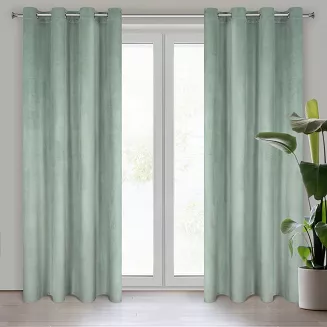 Zasłona gotowa na przelotkach ROSA 140x250 Design91 jasnomiętowy
