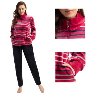 Dres damski welurowy LUNA kod 305 bordowy