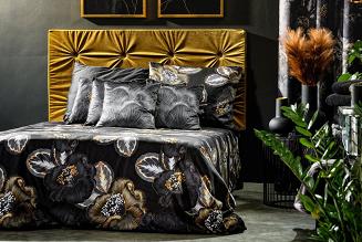 Firana gotowa na taśmie PEONIA2 140x270 Eurofirany czarny