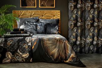 Firana gotowa na taśmie PEONIA2 140x270 Eurofirany czarny