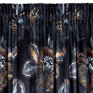 Firana gotowa na taśmie PEONIA2 140x270 Eurofirany czarny