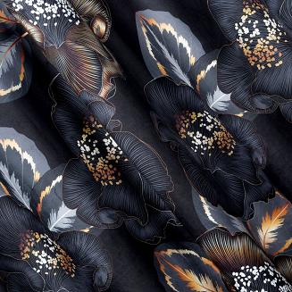 Firana gotowa na taśmie PEONIA2 140x270 Eurofirany czarny