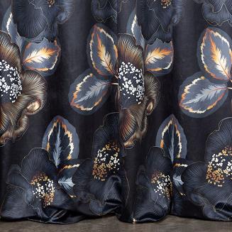 Firana gotowa na taśmie PEONIA2 140x270 Eurofirany czarny