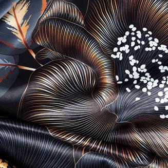 Firana gotowa na taśmie PEONIA2 140x270 Eurofirany czarny