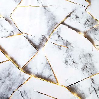 Pościel satyna bawełniana SATYNLOVE 140x200 biała szara złota marmurek